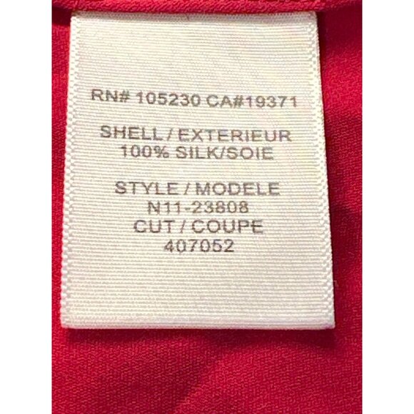 Joie Red Avanti Blouse 100 Percent Silk Long Sleeve Scoop Neck Size Medium - Picture 11 of 14
